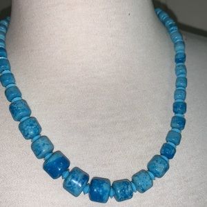 Beautiful natural stone blue necklace